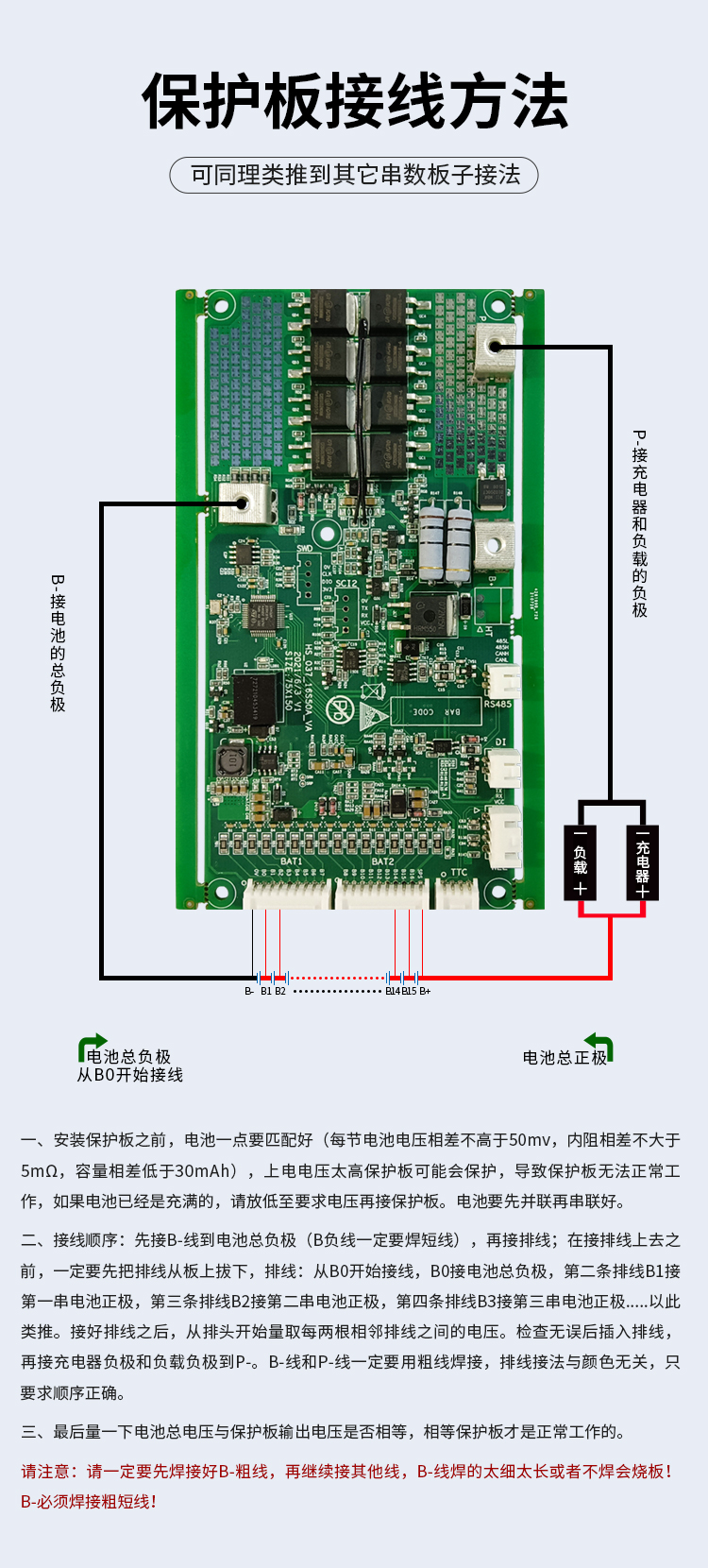 HS-037 6-16串50A户外便携电源BMS保护板(图2)